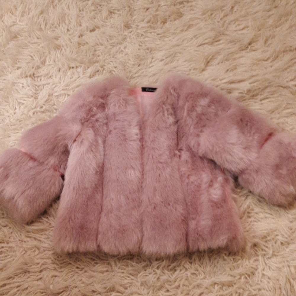 Faux Fir Pink Jacket